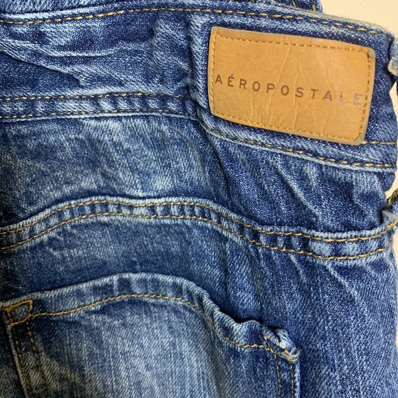Aeropostale | Dark Denim Adjustable Distressed Fitted Back Pocket Overall Size S - Picture 8 of 12